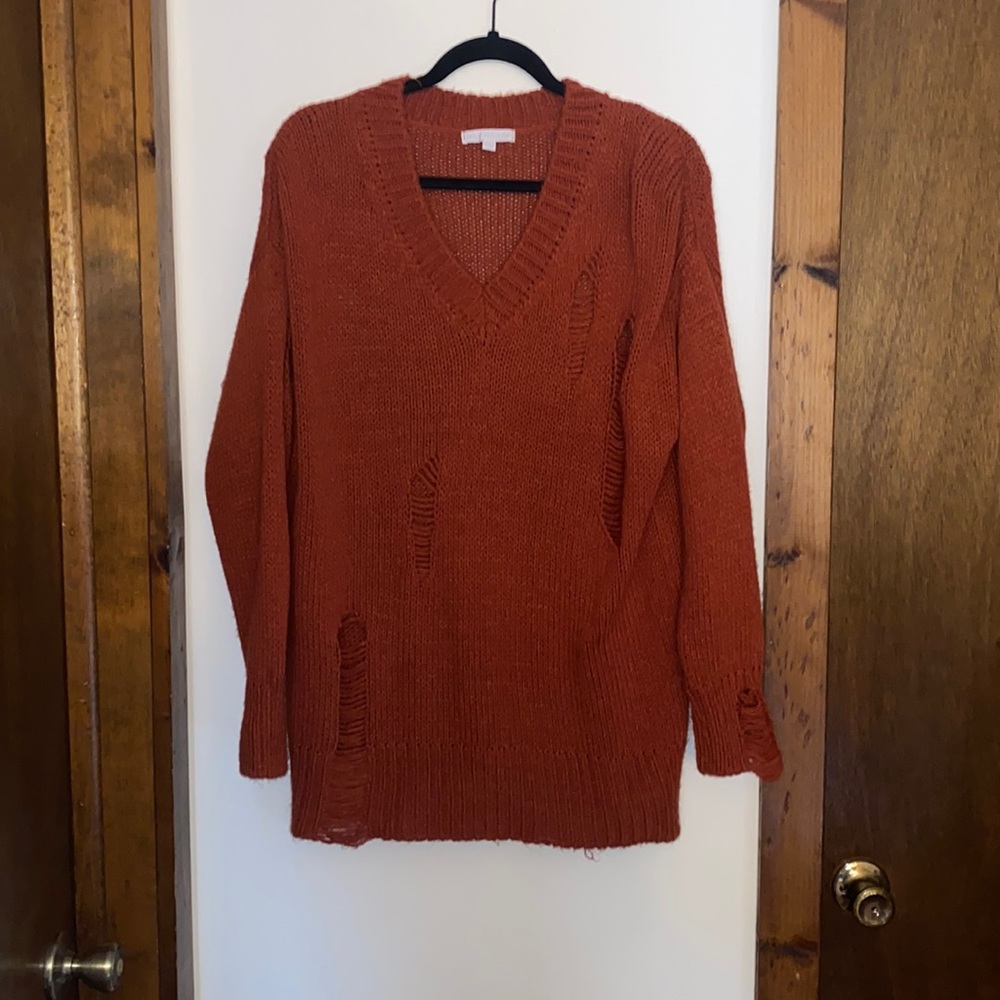 Don’t Ask Why sweater! Perfect distressed and perfectly soft!